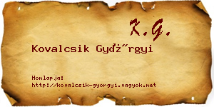 Kovalcsik Györgyi névjegykártya
